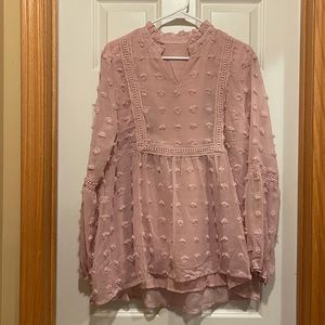 Light Pink Blouse with Embellishments, size Large